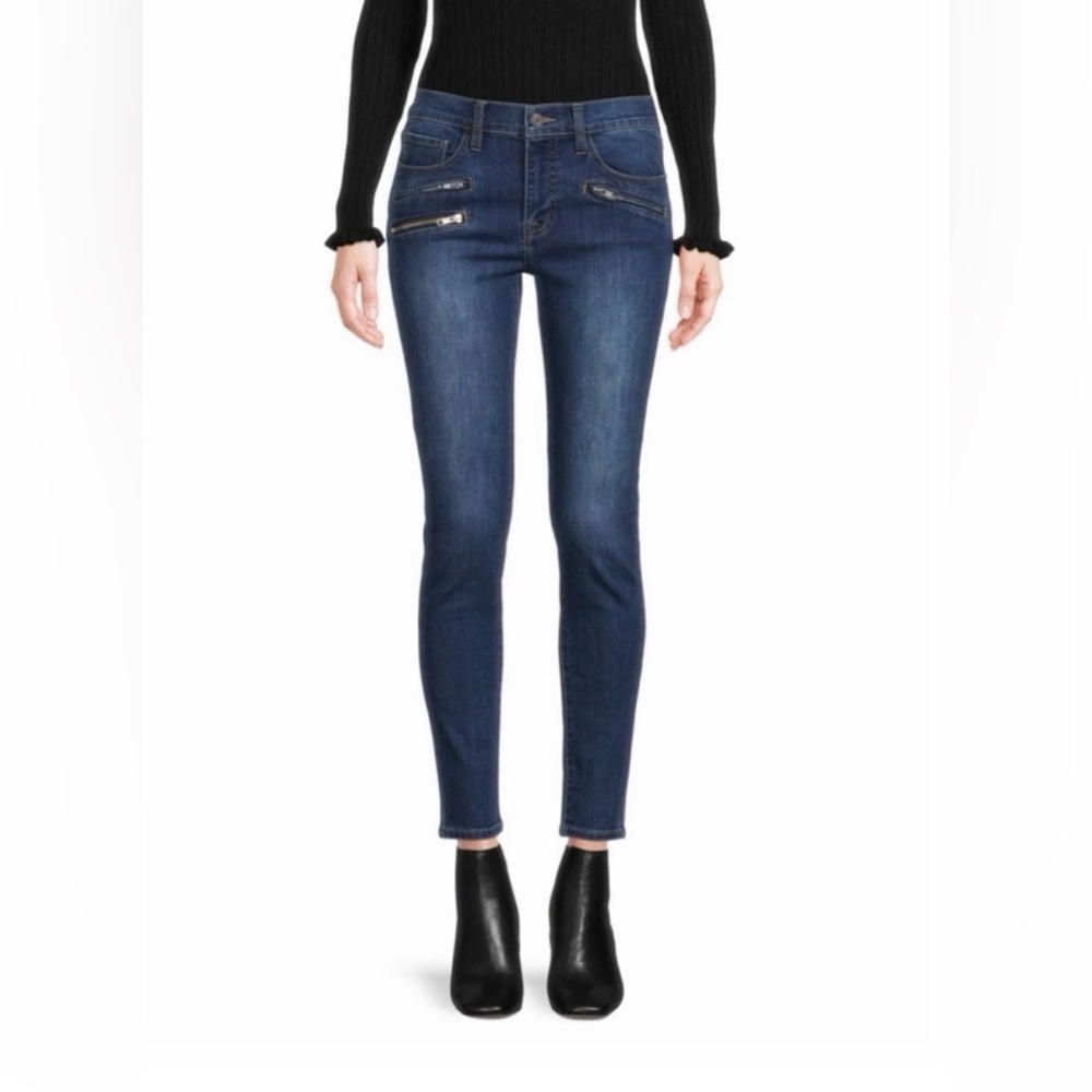 NWT Etienne Marcel Dark Indigo Skinny Jeans with Zipper Accents Size 27